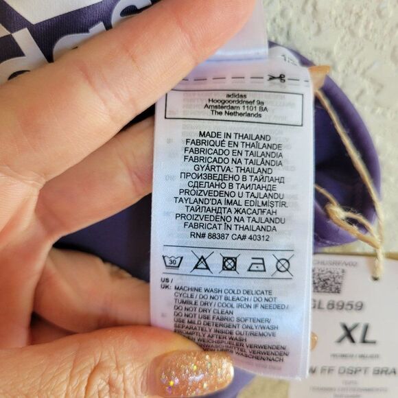 Adidas Womens Plus-Size Sports Bra Cross Back XL Purple - Picture 4 of 7